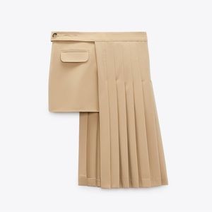 NWT Zara Woman DECONSTRUCTED Box Pleat Pleated Bloggers Fav Skirt Size XS
